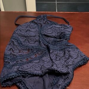 BECCA Midnight Blue Lace One Piece Swimsuit